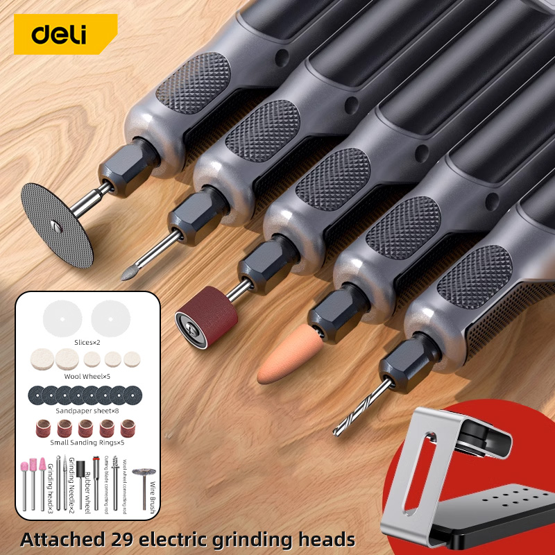 Rotary Tool Kit - Deli Portable 18V Electric Drill Mini