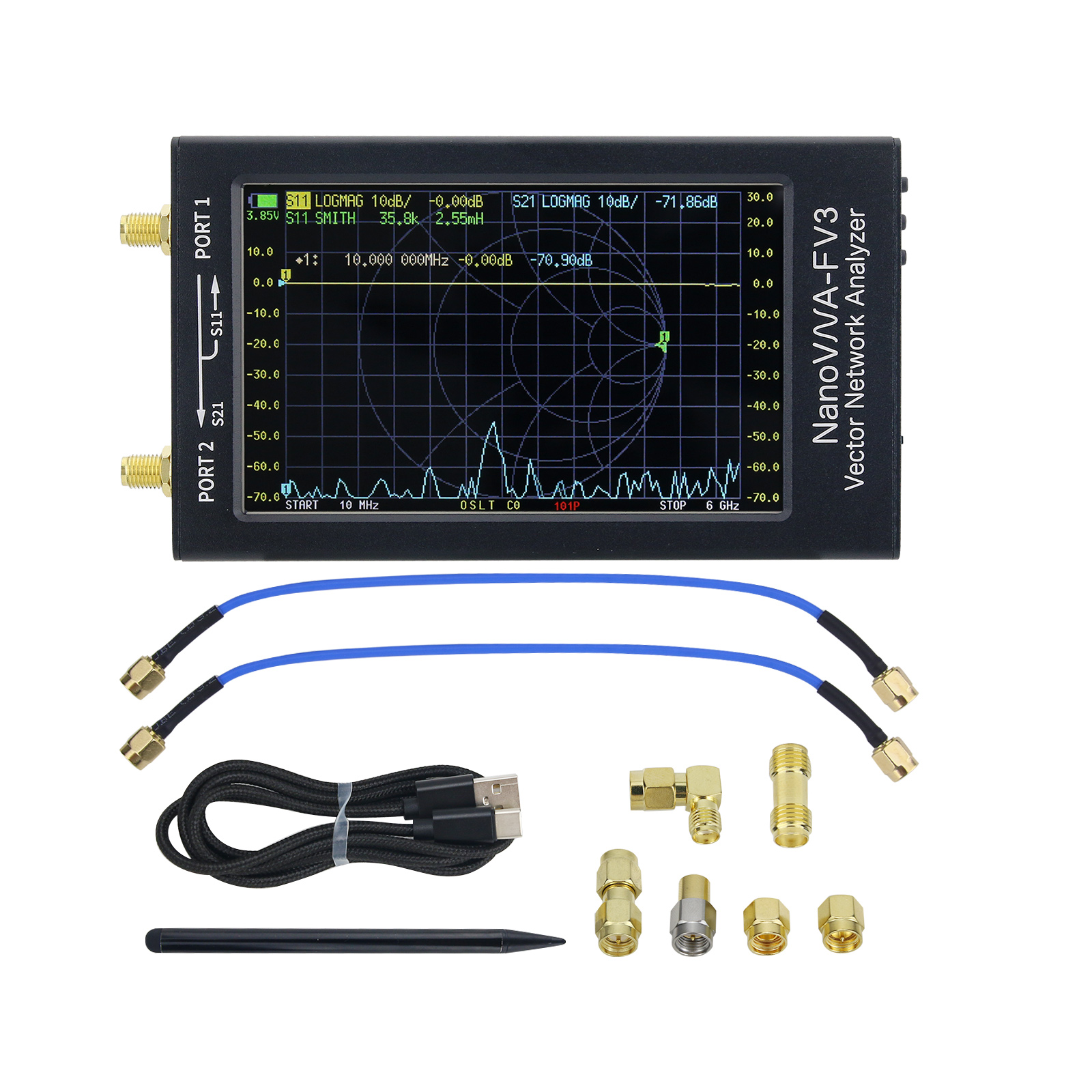NanoVNA-F V3 1MHz-6GHz Portabl - Power Tools Vector avaliação e preço
