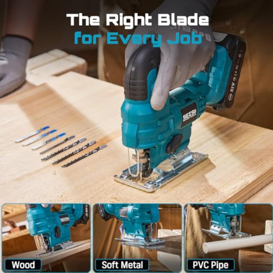 Cordless jigsaw for woodworkin - Jigsaw Orbital Blade avaliação e preço