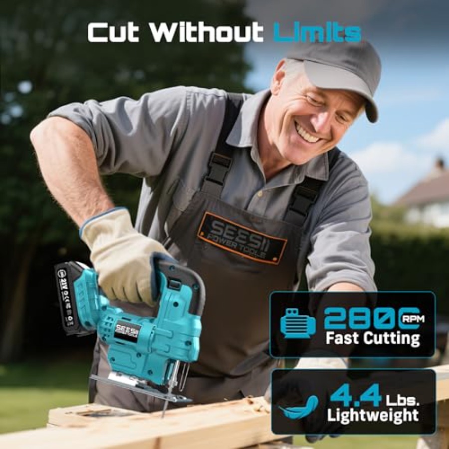 Cordless jigsaw for woodworkin - Jigsaw Orbital Blade avaliação e preço