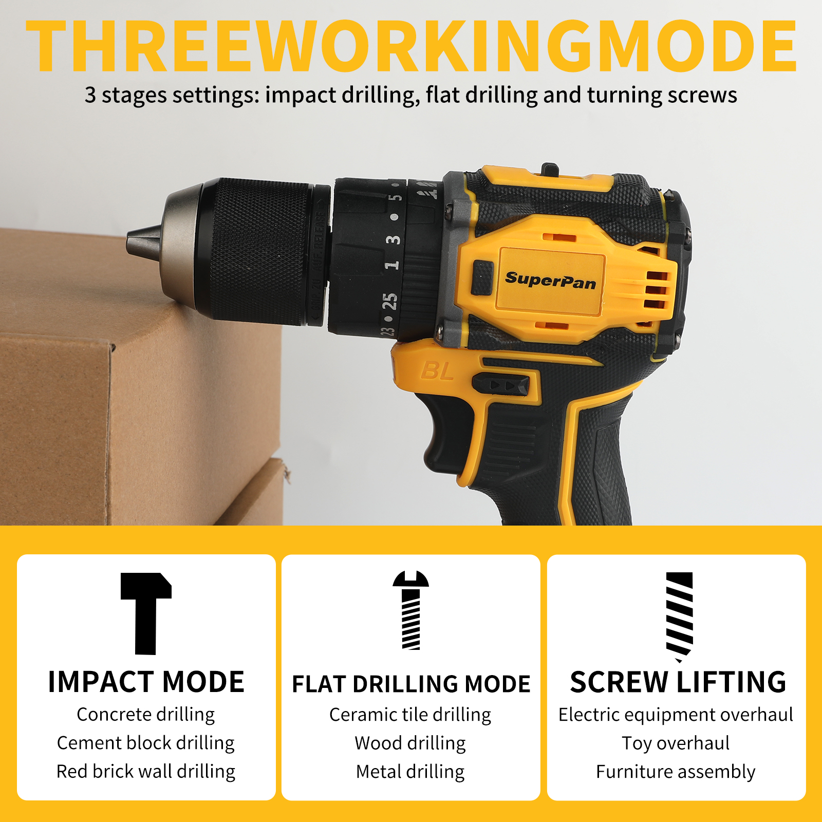 Brushless electric drill concr - Power Tools Wood avaliação e preço